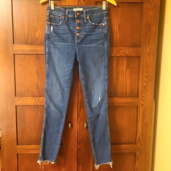 Madewell 10" High-Rise Skinny Jeans In Hanna Wash Size 27 - Picture 2 of 12